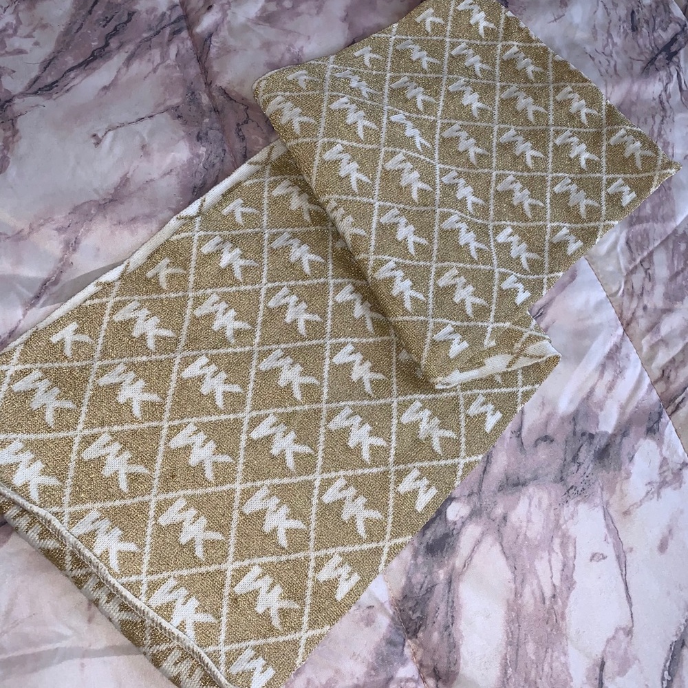 Shimmery Gold MK Scarf